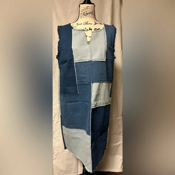 Denim Patchwork Mini Dress